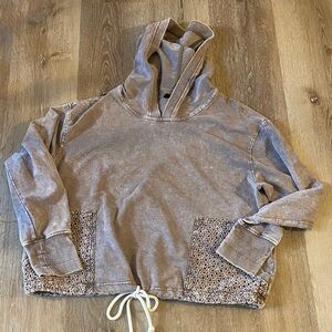 Jane and Delancey Taupe Hooded Sweater